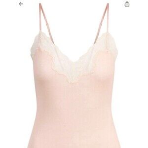 Skims Sheer cotton  lace tank 
Color villa